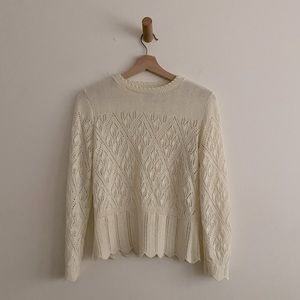 Perfect condition vintage crocheted pullover sweater off white/cream